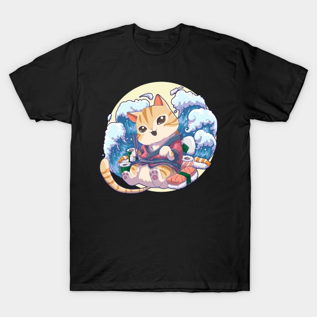 Sushi Cat Anime Kawaii T-Shirt by KAWAIITEE